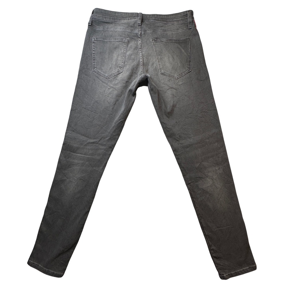 Forever 21 Jeans Mens 34x33 Black Denim Red Star Stripes Button Fly Pants‎